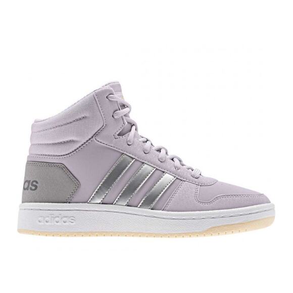 adidas Shoes - Adidas Hoops 2.0 Mid EE9601 Sneakers Size 6 Hi Tops Purple Silver